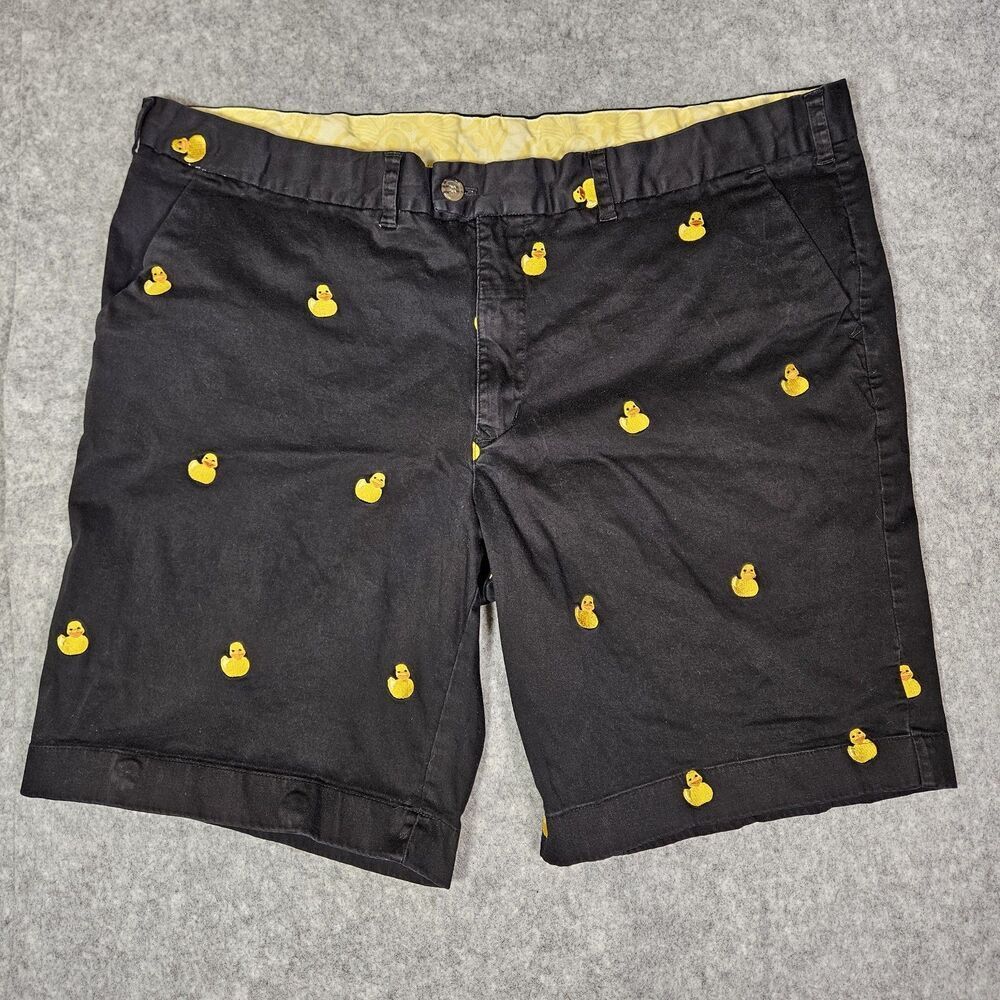 Loudmouth Mens Black Rubber Duck Print Golf Shorts Fun Party Bold‎ Size 44 READ